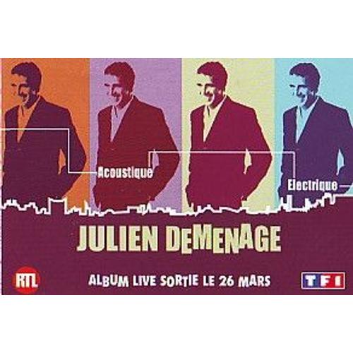 Flyer 10x15cm 4 Volets De 2002 Julien Clerc Album Déménage / Discographie En Pages Centrales