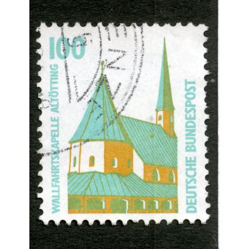 Timbre Oblitéré Deutsche Bundespost, Wallfahrtskapelle Altotting, 100