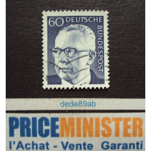 Allemagne.. 60 Deutsche Bundespost. Gustav Heinemann (1899-1976) . Oblitéré.