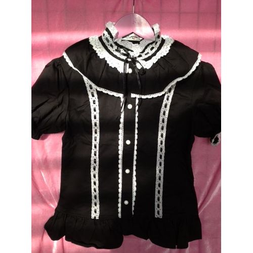 Chemisier Dentelle Tenue Gothique Lolita Punk Emo Baroke Cosplay Noir Et Blanche