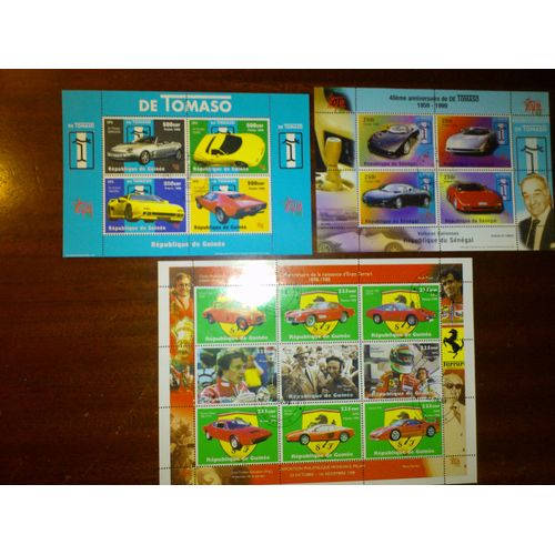 Automobiles 3 Superbes Blocs