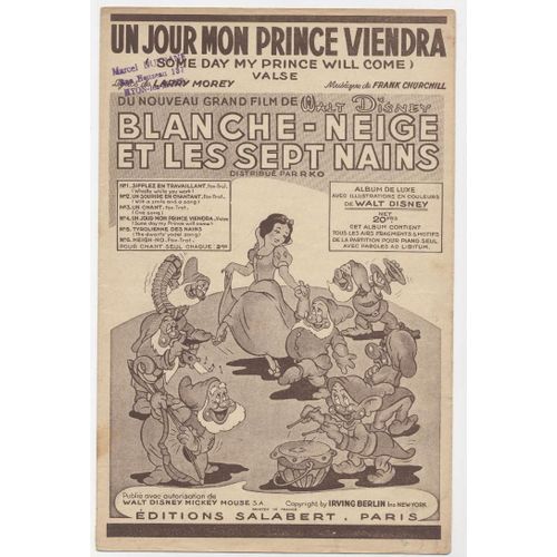Un Jour Mon Prince Viendra (Some Day Mu Prince Will Come) : " Blanche-Neige Et Les Sept Nains "