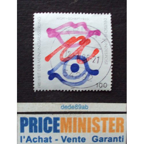 Allemagne.. 100 Deutsche Bundespost. Démocratie . Wort - Schrift - Bild . Oblitéré.
