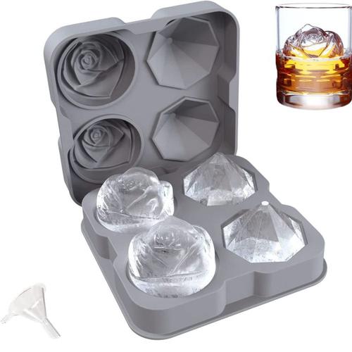 Rose Ice & Diamond Ice Ball, Pour Rafraîchir Les Cocktails, Whisky, Gris