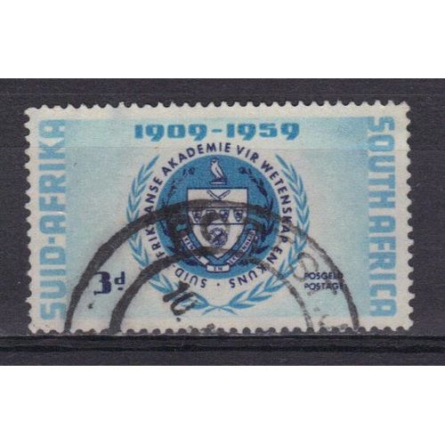 Afrique Du Sud 1959 Suidafrica / South Africa : Cinquantenaire De L'académie Des Sciences Et Des Arts De Pretoria : Armes De L'acédémie - Timbre Oblitéré