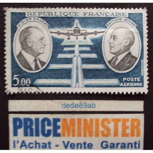 France.. 5.00f Poste Aérienne. Didier Daurat & Raymond Vanier . Pionners De La Poste Aérienne . Oblitéré.