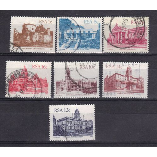 Afrique Du Sud 1964 Republique : Monuments  - Série De 7 Timbres Oblitérés