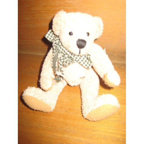 Doudou Peluche Ours Foulard Vichy Sunkid Germany 14 Cm