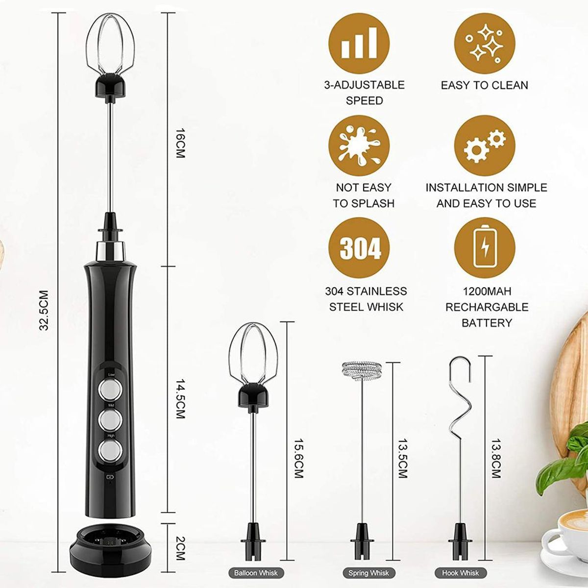 Mousseur � lait, machine � mousse �lectrique portable, USB, ... - 5