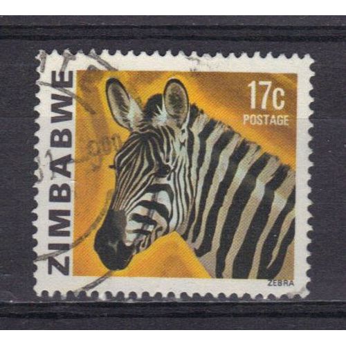 Zimbabwe 1980 : Zèbre - Timbre Oblitéré
