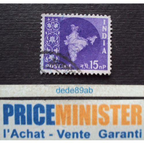 Inde.. 15 N.P.India.Carte Géographique . Oblitéré.