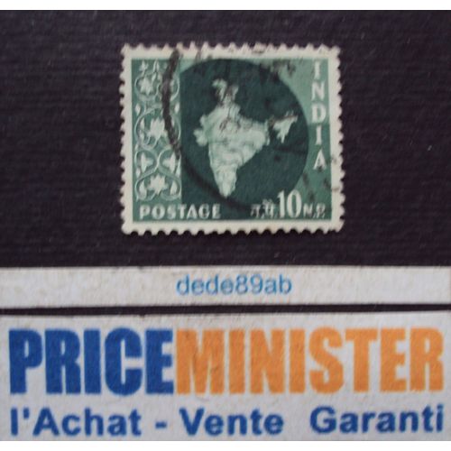 Inde.. 10 N.P.India.Carte Géographique . Oblitéré.