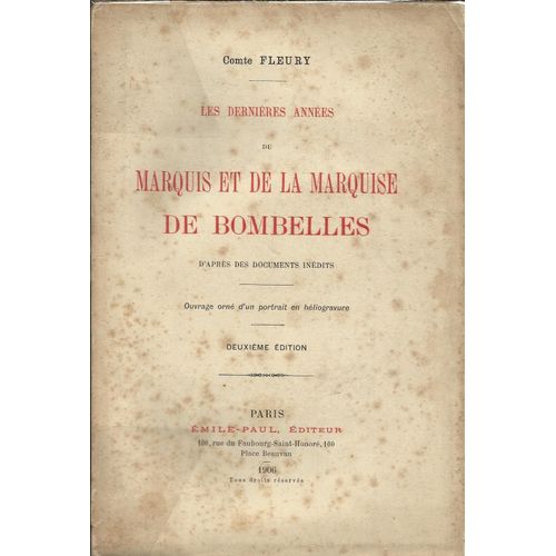 Les Dernières Années Du Marquis Et De La Marquise De Bombelles