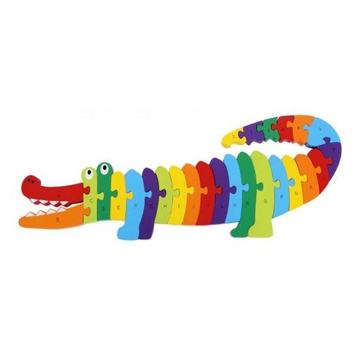 Puzzle D'apprentissage En Bois - L'alphabet Crocodile !