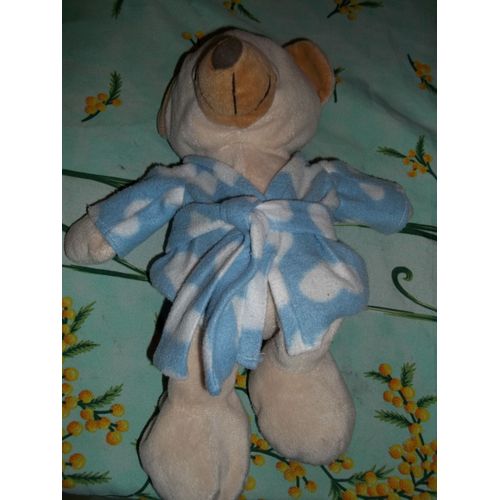 Doudou Ours Robe De Chambre Bleu Forest Distribution