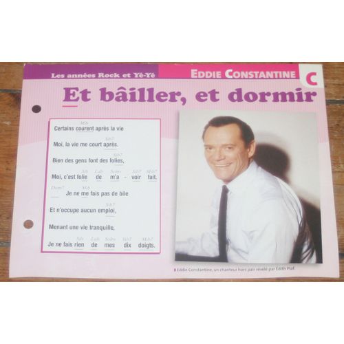 Fiche Chanson Atlas Eddie Constantine : Et Bailler Et Dormir