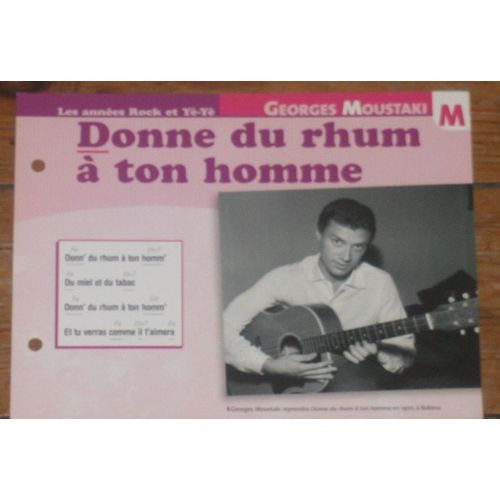 Fiche Chanson Atlas Georges Moustaki : Donne Du Rhum À Ton Homme