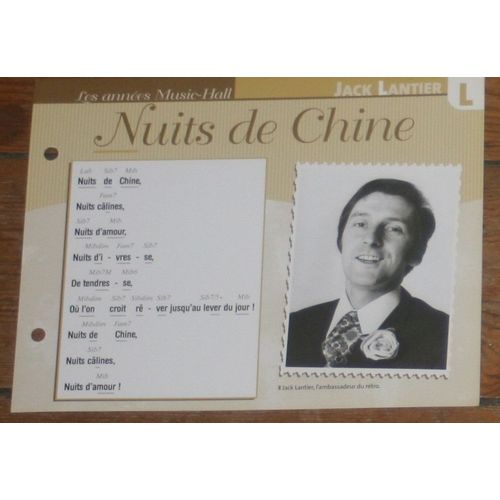 Fiche Chanson Atlas Jack Lantier : Nuits De Chine