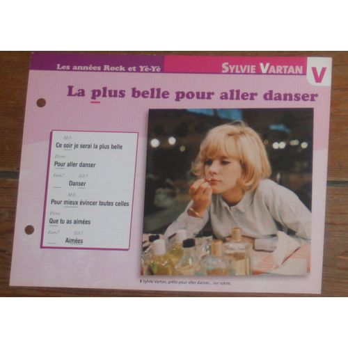 Fiche Chanson Atlas Sylvie Vartan : La Plus Belle Pour Aller Danser