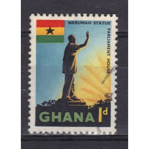 Ghana 1959 : Regards  Sur Le Ghana : Statue De Nkrumah Au Parlement D'accra - Timbre Oblitéré