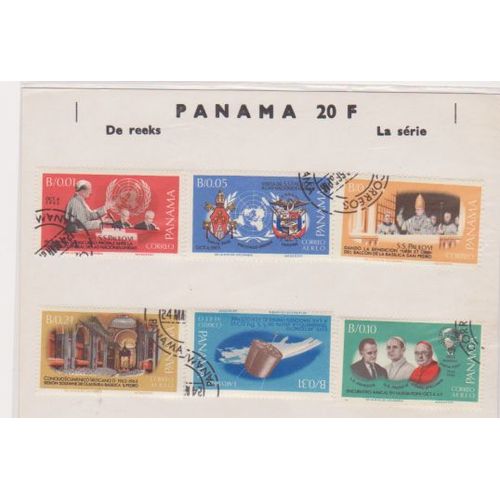 6 Timbres Panama Vatican Pape Paul Vi