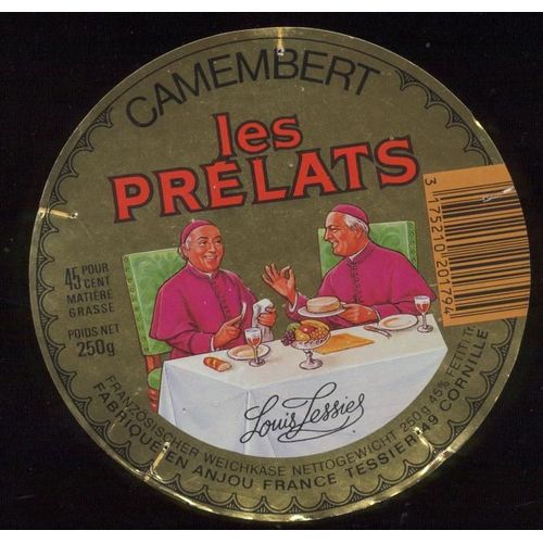 Etiquette Fromage Camembert ' Les Prelats "