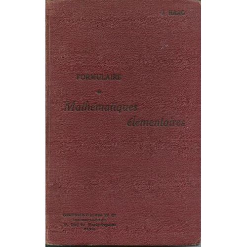 Formulaire De Mathématiques Élémentaires