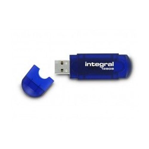 Integral EVO - Clé USB - 128 Go - USB 2.0 - bleu transparent