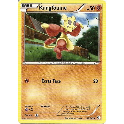 Carte Pokémon Kungfouine 87/149 Noir Et Blanc Frontières Franchies