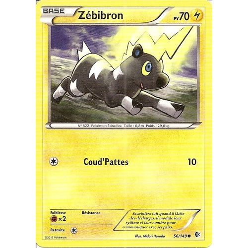 Carte Pokémon Zébibron 56/149 Noir Et Blanc Frontières Franchies