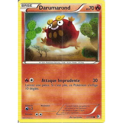 Carte Pokémon Darumarond 27/149 Noir Et Blanc Frontières Franchies