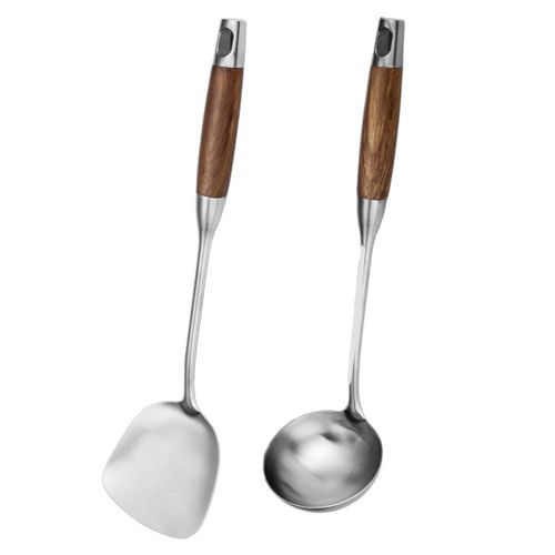 Ensemble D'ustensiles De Cuisine 2 Pièces, Acier Inoxydable 304, Pelle Wok