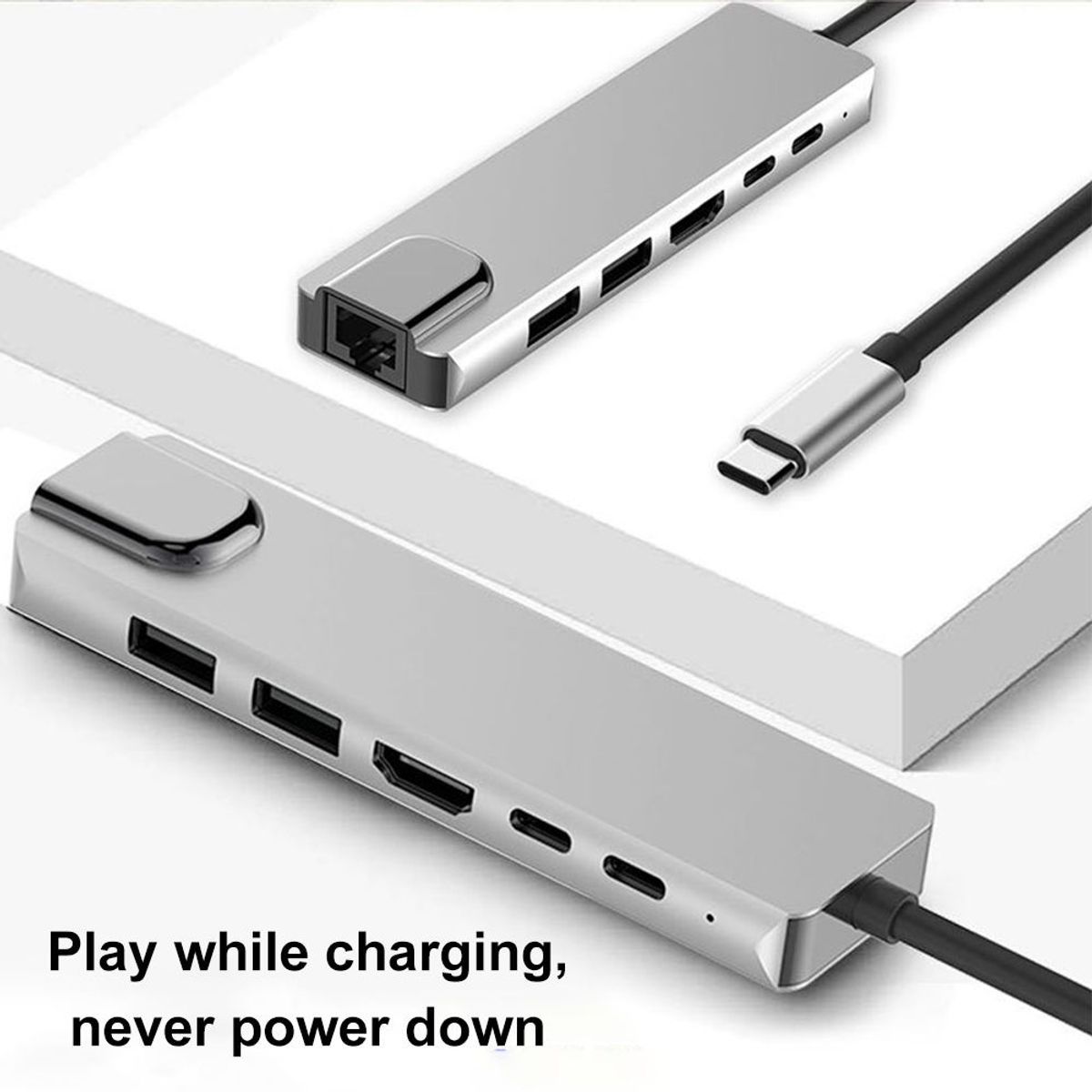 Adaptateur HDMI type-c 6-en-1 avec alimentation PD USB-C 87W... - 5