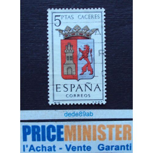 Espagne.. 5ptas Espana Correos . Armoiries : Caceres . Oblitéré.