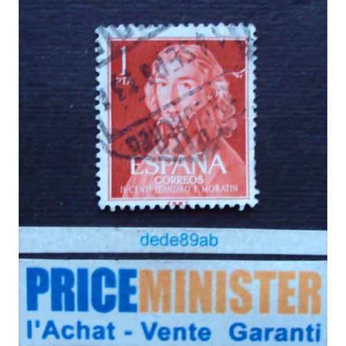 Espagne.. 1pta Espana Correos . Poète,Dramaturge : Léandro Fernandez Moratin (1760-1828) Oblitéré.