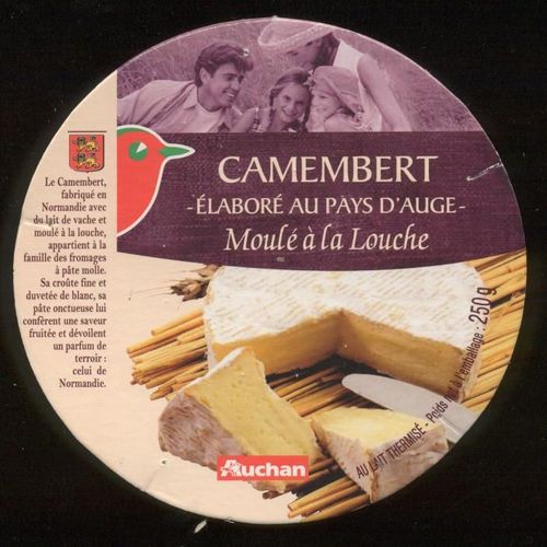 Etiquette Camembert " Auchan Élaboré Au Pays D'auge"