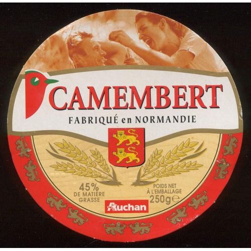 Etiquette Camembert "Auchan Fabriqué En Normandie"