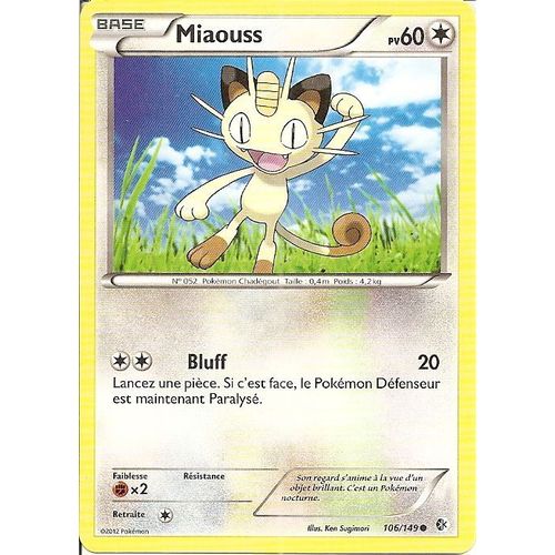 Pokemon - Miaouss- Frontières Franchies - Pv60 - 106/149