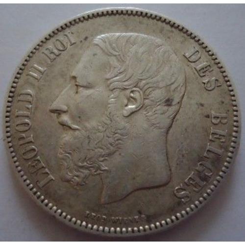 Piece De Belgique 5 Francs En Argent De 1872