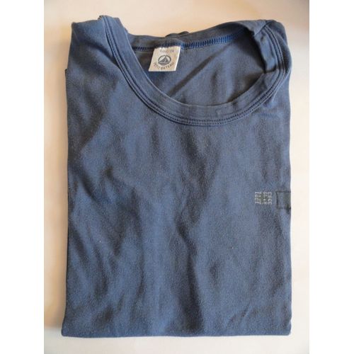 Maillot De Corps Bleu " Petit Bateau" - 16 Ans (174cm) - 100% Coton