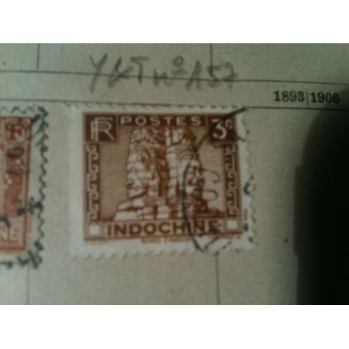 Anciennes Colonies  Francaises-Indochine N°157 Oblitété  De 1931-1939-3 C Brun "Bayon D'angkor"