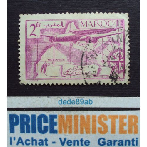 Maroc.. 2fr Poste Aérienne . Avion Entre Marrakech Et Fez . Oblitéré.