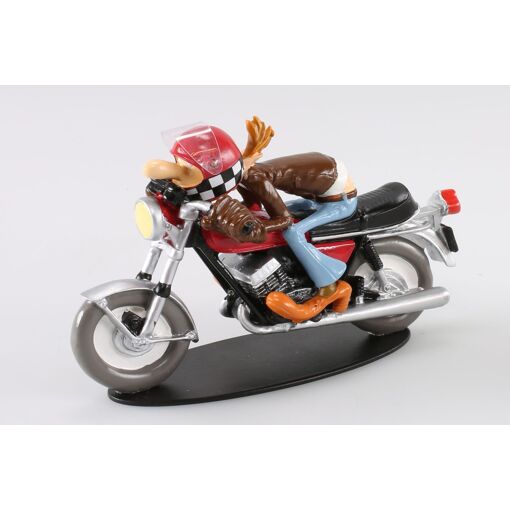 Figurine Joe Bar Team - René Denlabule Sur Yamaha 250 RD - Résine - Avec Blister Et Fascicule N°11 - Occasion Proche Du Neuf