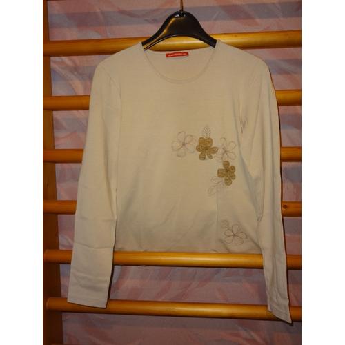 T ¿Shirt /Pull*Manches Longues* A. Manoukian*T 38*Doré Mat*Tbe*