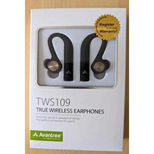 Écouteurs de Sport sans Fil Bluetooth sans Fil Avantree TWS109 IPX5
