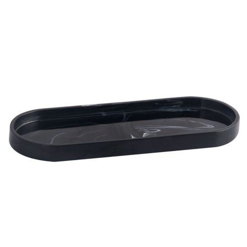 Plateau Vasque De Salle De Bain Ovale, Plateau Supérieur Pour Réservoir De Toilette, Antidérapant, Résine Noire