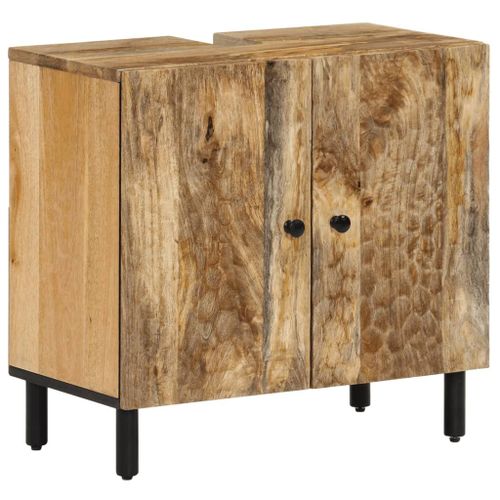 vidaXL Armoire lavabo de salle de bain bois massif de manguier