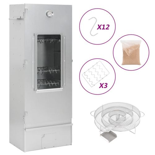 vidaXL Fumoir à four à BBQ générateur de fumée froide acier galvanisé