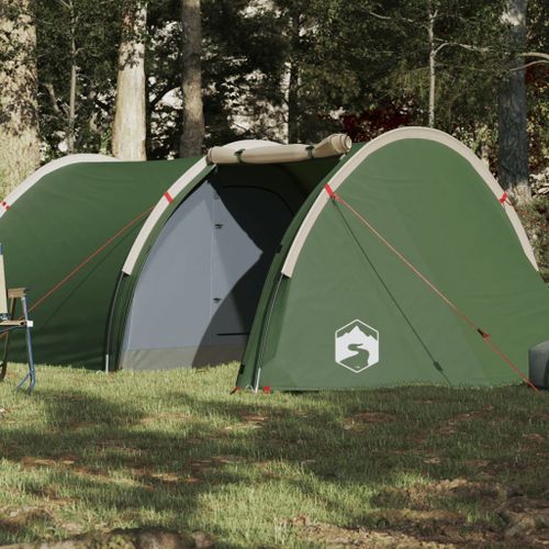 Vidaxl Tente De Camping Tunnel 4 Personnes Vert Imperméable