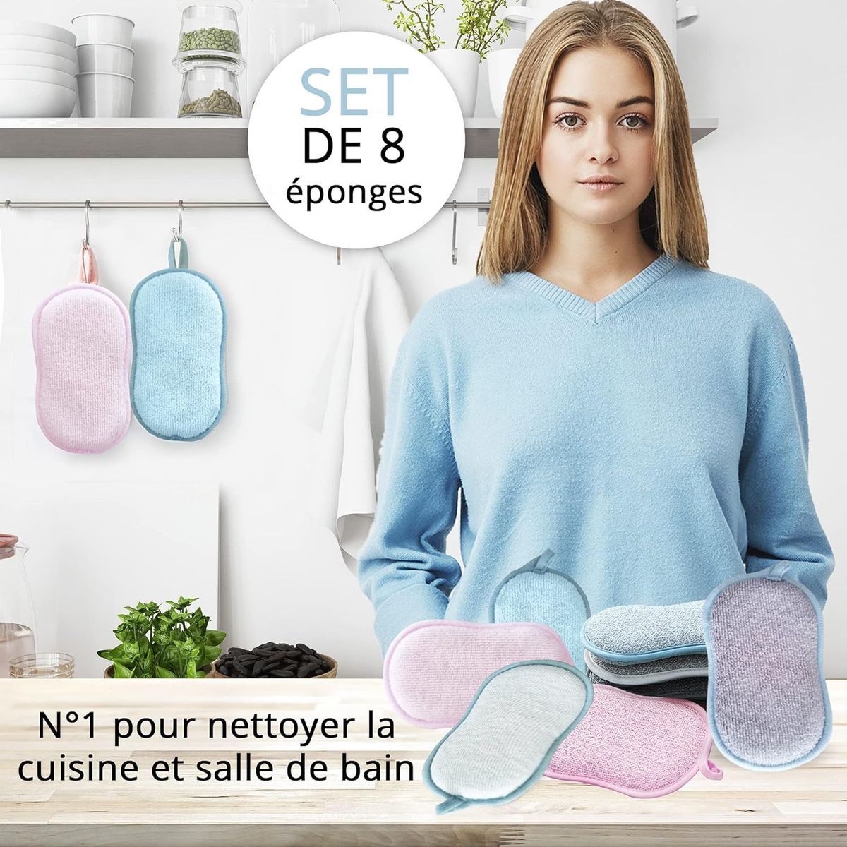 Tampon �ponge � R�curer Durable, Sans Rayures, R�utilisable - 3
